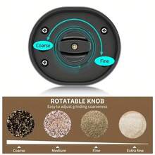 2pcs Electric Salt And Pepper Grinder Set, Adjustable Coarseness, Ceramic Grinding Stone, One-Hand Operation, Cooking Accessory[Modern Kitchen Utensils | Refillable Grinder Operation, Refillable, LED Light, Compact Design Suitable For Kitchen And Restaurant, Battery Operated (Battery Not Included) - Pepper Grinder - View 5