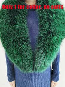 Faux Fur Collar Cuffs Set Winter Fluffy Shawl, 3 Options: Collar+Cuffs / Single Collar / Cuffs Only - Multicolor - View 44