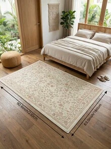 1件淡粉色花卉客廳地毯，適用於廚房、餐廳、臥室、房間節日裝飾、室內/室外、辦公室、大廳、防滑門墊、浴室地毯、走廊、書房遊戲區地毯 - 淺粉色 - 查看 20