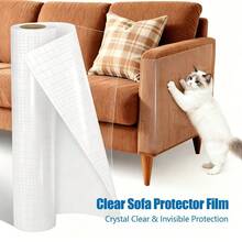 1 Roll Thick Transparent Sofa Protective Film - Anti-Scratch, Waterproof, Easy To Tear And Cut, No ResidueSelf-Adhesive, Suitable For Furniture, Walls, MarbleTabletops And Kitchen Countertops - 20*300cm - View 13