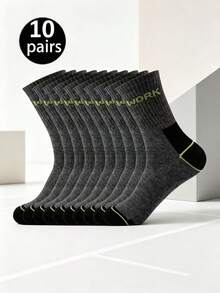 20 Pairs Men's WORK Work Socks, Thickened Wear-Resistant Protective Socks, Sweat-Absorbent Multi-Pack Long Work Socks - Multicolor - View 18