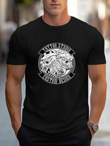 Men T-Shirts - 黑色 - 查看 6