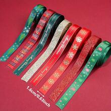 5 Yards 16mm Christmas Colorful Polyester Ribbon For Bouquet Packaging Diy Craft Party Wedding Decoration And Jewelry Making Accessories - A - View 3