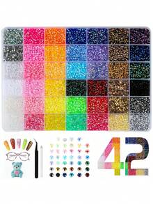 Approx. 33,600pcs 1 Box 42 Colors Rhinestone Nail Art Decoration, 3MM Resin Flat Back Rhinestones, Suitable For Nail Art Accessories, Clothing Hat Accessories, Eyewear Decoration And Other Fabric DIY Decorations - Multicolor - View 10