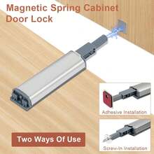 Push To Open Door Opener, 6/10 Pack Cupboard Door Opener, Magnetic Push Release Drawer Push Latch With Mount Screws Self Adhesive Magnets, Cabinet Door Damper For Kitchen Closet Wardrobe Close - Cabinet Door Opener - View 8
