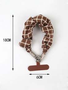 1 buah Gantungan Kunci Scrunchie Motif Leopard Warna Teh Susu untuk Tali Ponsel dan Tas - MultiWarna - View 2