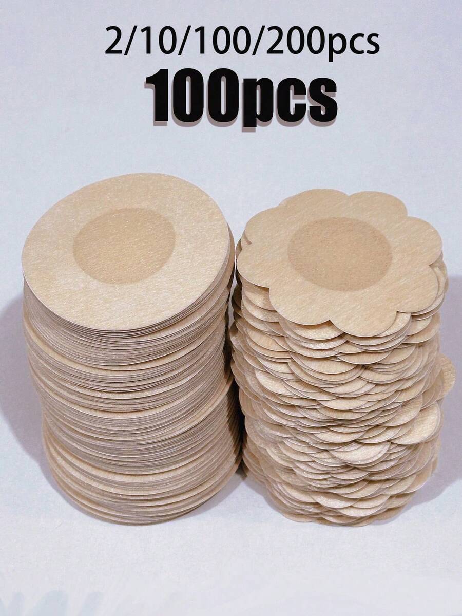 2/10/100/200pcs Disposable Nipple Covers, Seamless Breathable Self-Adhesive Invisible Breast Pads, Suitable For Women's Low-Cut Evening Dresses, Bra Accessories, Prevent Exposure - Multicolor - View 1
