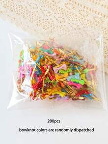 10件/50件/100件/200件 烘焙包裝蝴蝶結麻繩，蝴蝶結顏色隨機發貨 - 彩色 - 查看 13