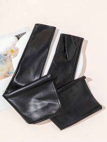 1 Pair New Fashion Versatile High-End Punk Style Street Performance Arm Sleeves Solid Color Casual - Black - View 6