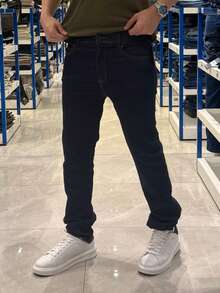 Men's Slim Fit Stretch Denim Jeans - 藍雨 - 查看 1