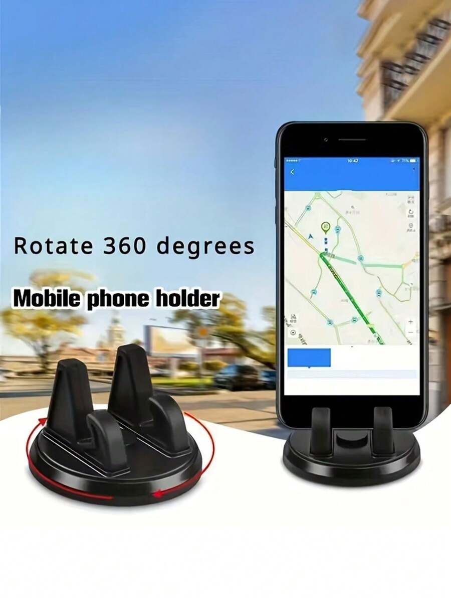 حامل هاتف قابل للدوران 360° من مادة ABS، حامل هاتف مضاد للانزلاق، إكسسوار ملاحة GPS للسيارة، حامل هاتف قابل للتعديل للسيارة، مناسب لإكسسوارات السيارة الإلكترونية، لجميع الفصول الأربعة
