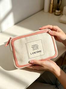 Lancôme Stain-Resistant Lining PU Makeup Bag With Metal Zipper Head, Daily Commute, Date, Vacation Cosmetic Gift Box LANCOME-GIFT-23 - White - View 8
