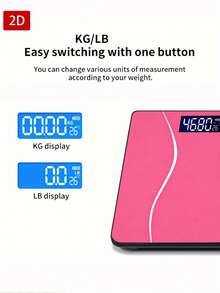 Body Weight Scale, Digital Bathroom Scale, Body Weight Scale, Pink, Max Capacity: 400 Lbs/180 Kg, Back To School - A - View 8