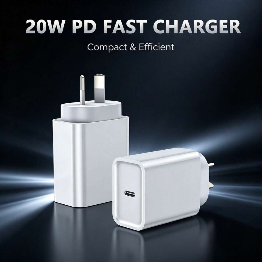 1 buah/2 buah Charger Cepat USB-C Portabel 20W, Adaptor Steker Standar Australia Multifungsi, Steker Pengisian Cepat USB-C, Adaptor Dinding (Kompatibel dengan Berbagai Perangkat), Charger USB-C untuk Perjalanan (Kompatibel dengan iPhone, Android, dll.) - View 1
