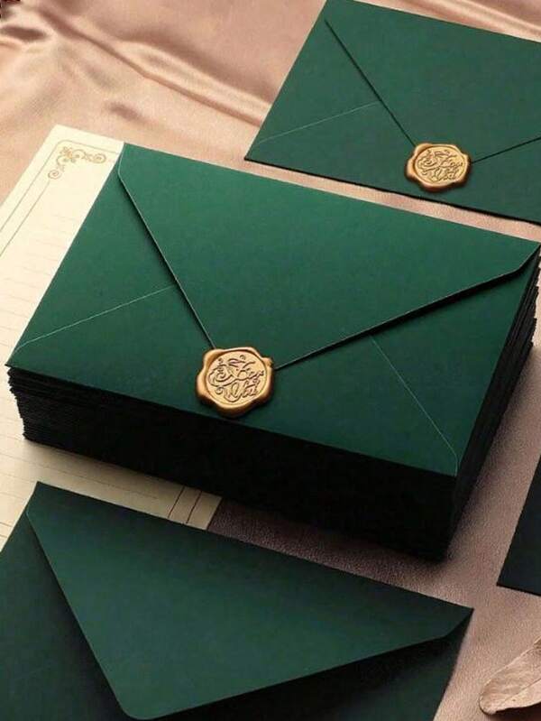 50 piezas de sobres verdes táctiles de alta calidad, tarjetas de invitación de boda, cartas de invitación de negocios occidentales, tacto premium, Halloween, Navidad, decoración de fiesta, cartulina de sobres, sobres de alta calidad, tarjetas de regalo para amigos, cartas de invitación VIP, sobres verde oscuro