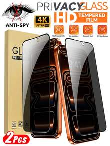MIGAE 2pcs Privacy Anti-Peeping Tempered Glass Screen Protector, Compatible With IPhone 18 Pro/18 Pro Max/17 Pro Max/17 Pro/17 Air/17/16 Pro Max/16 Pro/16 Plus/16/15 Pro Max/15/14 Pro Max/13 Mini/12/11/XS, 9H Hardness Dual-Layer Anti-Shatter, Easy Installation - Black - View 33