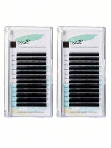 12 Rows 4D W-Shape Narrow Lash Extension Set C/D/L/M Curl 8-15mm Mixed Fluffy Pre-Made Cluster Lashes, Lash Artist Supplies, Hand-Woven Pre-Made Fan Lashes, Thickened Cashmere Lightweight Style - View 11