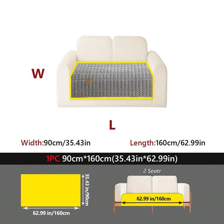 1pc Universal Fit Bubble Sherpa Sofa Cover With Pom Pom Edge, Pet & Skin Friendly Anti-Scratch Couch Protector, Compatible With 1/2/3/4 Seater Washable Decorative Slipcover - Multicolor - View 19