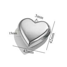1pc European And American Flat Polished Fashion Versatile Electroplated Heart Pendant LOVW Necklace Collarbone Chain Large Heart Jewelry Accessory - Silver - View 15