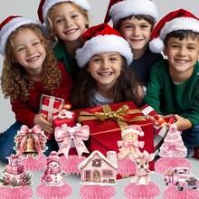 Christmas Theme Party Supplies Honeycomb Decorations Tabletop Decor Holiday Scene Arrangement - Multicolor - View 3