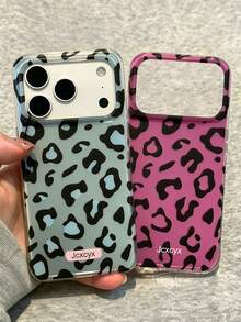 Casing Ponsel Glossy Merah Mawar Gaya Leopard Vintage Kompatibel Dengan iPhone 17 Pro Max 17 Pro 17 16 Pro Max 16 Pro 16 15 Pro Max 15 Pro 14 Pro Max 14 Pro 13 Casing Belakang Anti-Jatuh Mewah Shell Girl - Biru - View 3