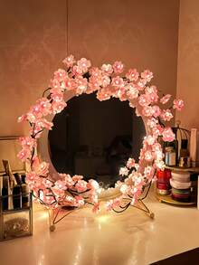 1pc LED Cherry Blossom Branch Wall Light, USB Powered, 8 Flashing Modes, Suitable For Indoor And Outdoor Use In Spring And Summer, Wedding Decoration, Party Atmosphere Light, Valentine's Day, Christmas, Birthday, Graduation Gift - Pink - View 6