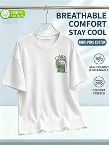 ChristmasCASA Vintage Serif Lettering With Green Leaf Window Pattern, Positano Coast Park Seascape Design, Best-Selling Item - 白色 - 查看 2