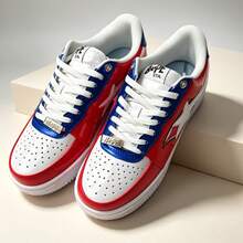 Giày thể thao thường ngày A BATHING APE Bape, phối màu, logo ngôi sao, giày bóng bẩy, thích hợp cho hoạt động thư giãn. - Cá mập đỏ lớn - Xem 3