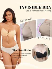1/2 PCS Invisible Self-Adhesive Push-Up Bras – Strapless Backless Bra Set, Seamless Lift-Up, Breathable & Anti-Sagging For Wedding & Summer Outfits - Multicolor - View 4