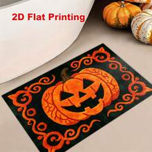 1pc Halloween Pumpkin Pattern Entryway Rug, Soft Comfortable Bedroom Carpet, Washable Rug, Suitable For Front Door, Entrance, Hallway, Kitchen, Bedroom, Dorm, Dining Room, Skin-Friendly Carpet, Living Room Rug, Sofa Seating Rug, Area Rug, Creative Versatile Home Decor Carpet, Large Living Room Carpet, Bedroom Carpet, Walk-In Closet Carpet, Room Decoration Supplies, Gift For Family And Friends - Multicolor - View 3
