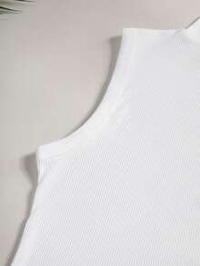 CELILIN Women's Comfortable Mock Neck Ribbed Tank Top, Soft Slim Fit Sleeveless Layering Essential For Everyday Versatile Outfits - White - View 7