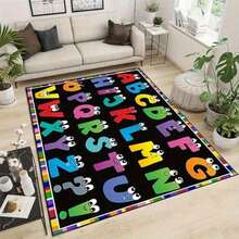 1PC Cartoon Dinosaur 26 Alphabet Rectangular Floor Mat, English Letter Bedroom Decor Rug, Soft Decorative Mat, Bedroom Balcony Universal Style, Lively And Dreamy Style, Suitable For Parent-Child Play Area And Other Scenes; Decorative Rug, Bedroom Decor, Small Rug, Carpet, Home Decor, Living Room Rug, Living Room Small Rug, Bedroom Rug, Living Room Home Decor, Outdoor Rug, Washable Rug - Multicolor - View 7