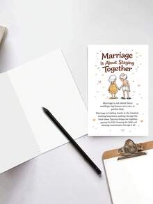 1 buah Kartu Ucapan Ulang Tahun "Pernikahan Adalah Tentang Tetap Bersama" dengan Amplop - Ucapan Cinta Romantis yang Hangat untuk Suami/Istri, Pasangan & Pasangan yang Telah Lama Bersama, Bagian Dalam Kosong - A - View 8