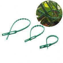 30pcs 23cm Multi-Purpose Green Plastic Garden Ties, For Securing Vines And Trees, Fishbone Garden Tie - Dark Green - View 2