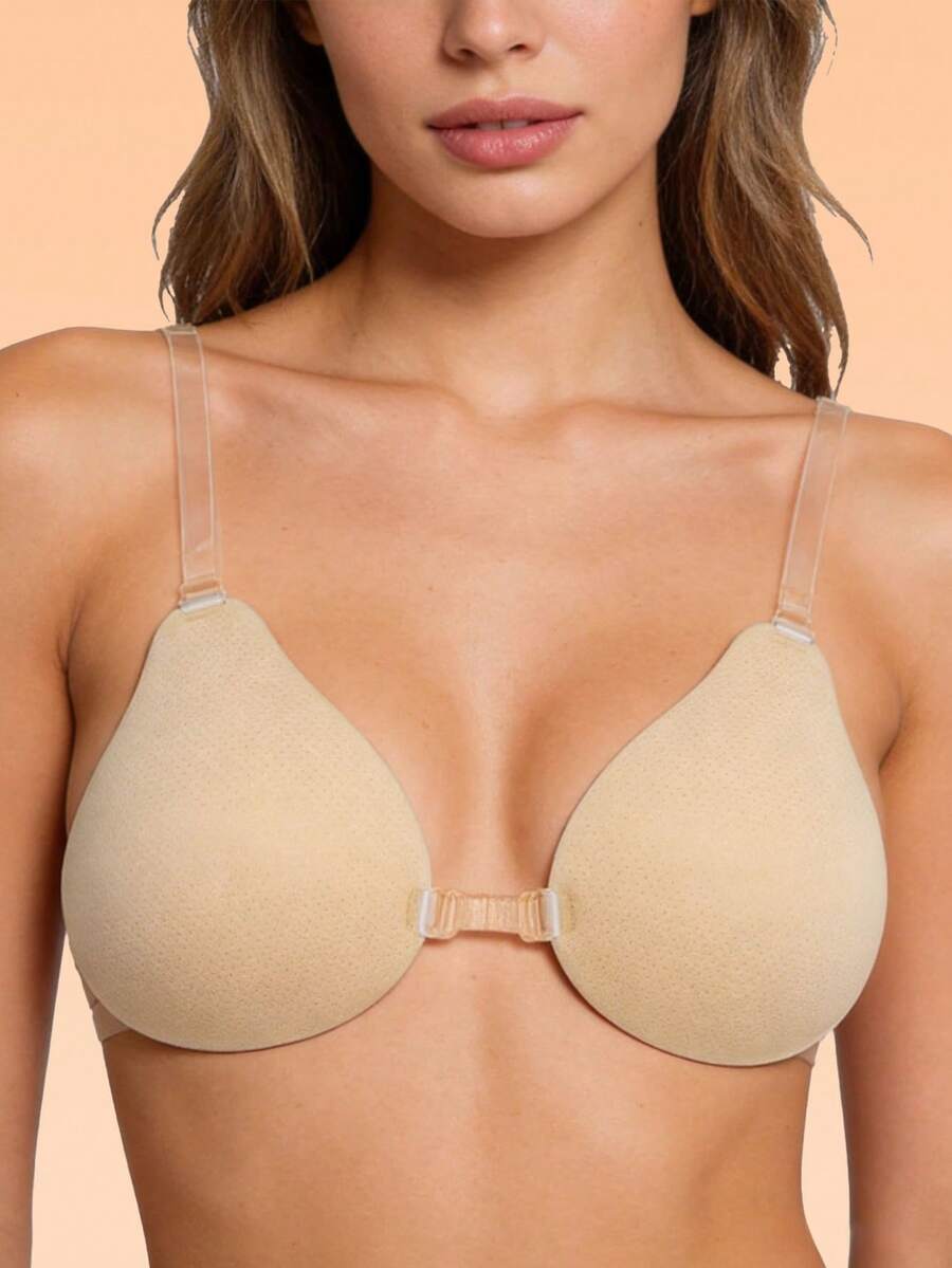 1 Pair Backless Halter Lift Adhesive Bra, Suitable For Summer - Multi-color - View 1