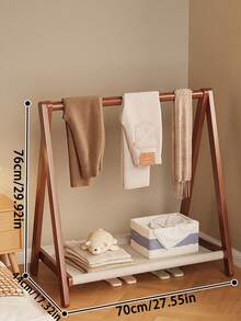 Folding Clothes Hanger For Kids, Freestanding Hanger For The Bedroom, Clothes Drying Rack For The Living Room Or Balcony, Minimalist Coat Rack, Room Decor, Storage Rack, Organizing Rack-Perfect For Dresses, Pants, Jeans, And Skirts - Multicolor - View 5