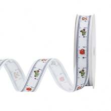 1pc 5yd Gift Packaging Printed Ribbon With Numbers, Letters, Apples, School Bus Patterns, Back To School Satin Ribbon Bows, Decorative Ribbon - View 10