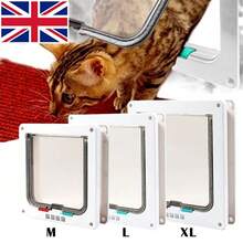 Pet Door Locking Small Medium Large Dog Cat Flap Magnetic White Frame 4 Way - OC0000002524324 - View 4