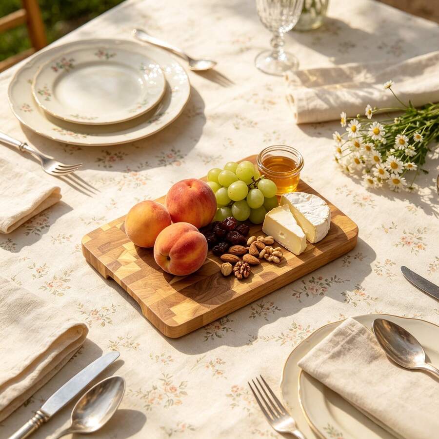 A High-Aesthetic Compact Cheese Tray, Multi-Functional Practical Cutting Board. Suitable For Processing Vegetables, Meat, Fruit, Bread, Cheese, Seafood And Other Foods. Exquisite Design, Can Be Used As A Cutting Board Or Display Platter, Multi-Purpose. Durable And Easy-To-Clean Surface - Suitable For Home And Commercial Kitchen Use. - View 1