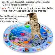 Durable Shark‑Shape Inflatable Pet Water Bed Thick Large Round Patting Water Mat Interactive Play Toy For Cats Dogs Household Pet Entertainment Tool Trim Claws Before Using - Multicolor - View 10