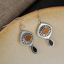 DIYCCPC Bohemian Rhombus Pendant Earrings, Vintage Pattern, Dangle Jewelry, Suitable For Women's Daily Wear And Party - Multicolor - View 5