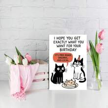 1Pc Funny Cat Birthday Card For Men & Women Perfect For Mum And Dad - View 6