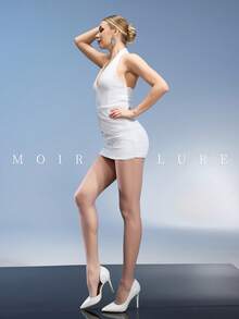 MOIRÉALLURE 1pc Solid Color Suitable For Daily Life Basic Tights - White - View 8
