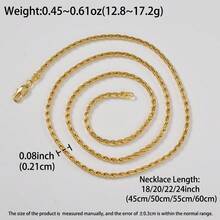 Fashion Classic 750 Italy 18k Gold Plated Shiny Woven Chain Necklace For Women Men Daily Wear - Gold - View 8