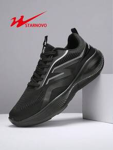 STARNOVO Mesh Surface Running Shoes - Men's Summer New Model - Breathable, Lightweight, Anti-Slip, Soft-Tread, Shock-Resistant Outdoor Leisure Running Shoes - Black - View 1