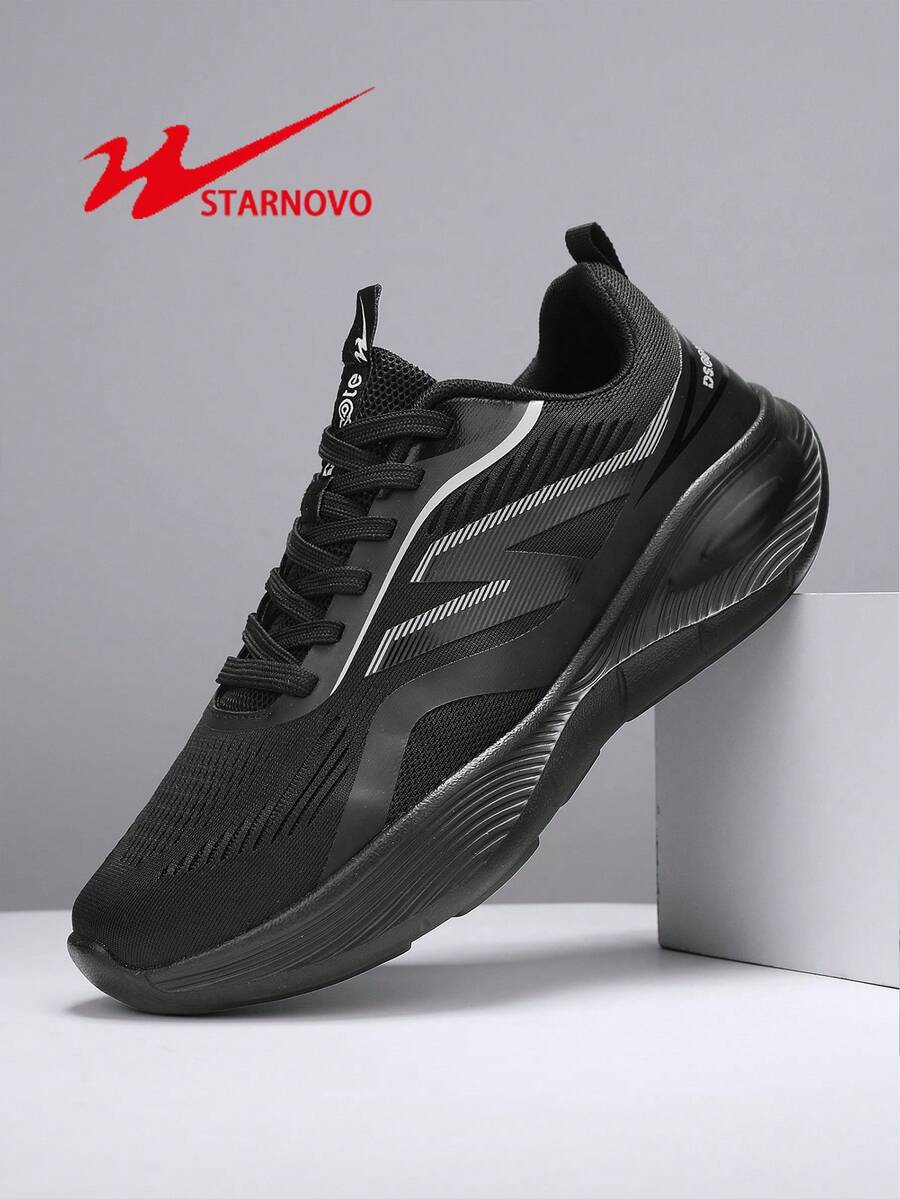 STARNOVO Mesh Surface Running Shoes - Men's Summer New Model - Breathable, Lightweight, Anti-Slip, Soft-Tread, Shock-Resistant Outdoor Leisure Running Shoes - Black - View 1
