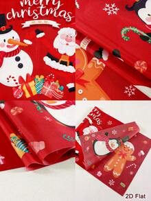 1pc Red Christmas Microwave Cover, Gingerbread Man & Penguin Pattern Toaster Dust Cover, 2D Flat Polyester Oven Dust Cover, Christmas Kitchen Decor - Multicolor - View 4