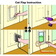 Pet Door Locking Small Medium Large Dog Cat Flap Magnetic White Frame 4 Way - OC0000003483327 - View 2
