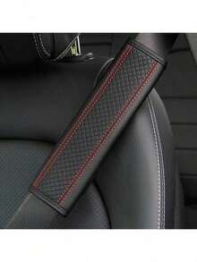 PU Leather Car Seat Belt Cover With Quilted Design, Enhance Safety And Comfort - A - View 8