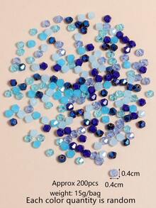 Blue Glass Crystal Pointed Beads 1 Pack, Random Color Shades (Random Quantity Per Color), 200pcs/Bag - Blue - View 5